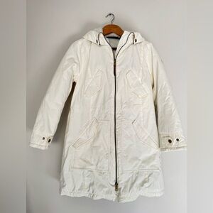 Swiss Tech Women's Cream Hooded Utility Winter Jacket. Size Small